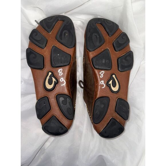 Olukai Ohana brown nubuck lace up men's shoes size 8 EUC - Picture 5 of 8